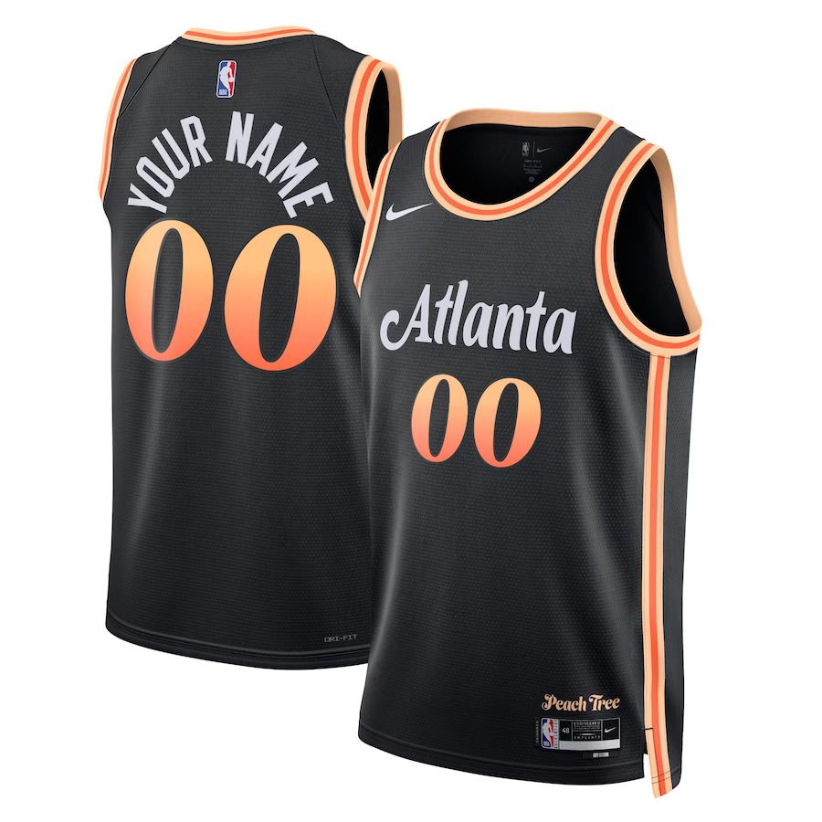 Men Atlanta Hawks Nike Black City Edition 2022-23 Swingman Custom NBA Jersey
